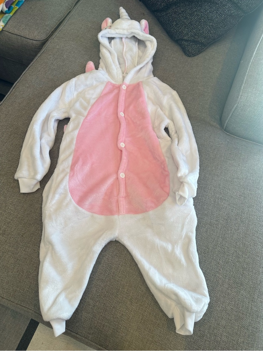 Pat- Pat Kids' Plush Unicorn One-Piece Romper Costume